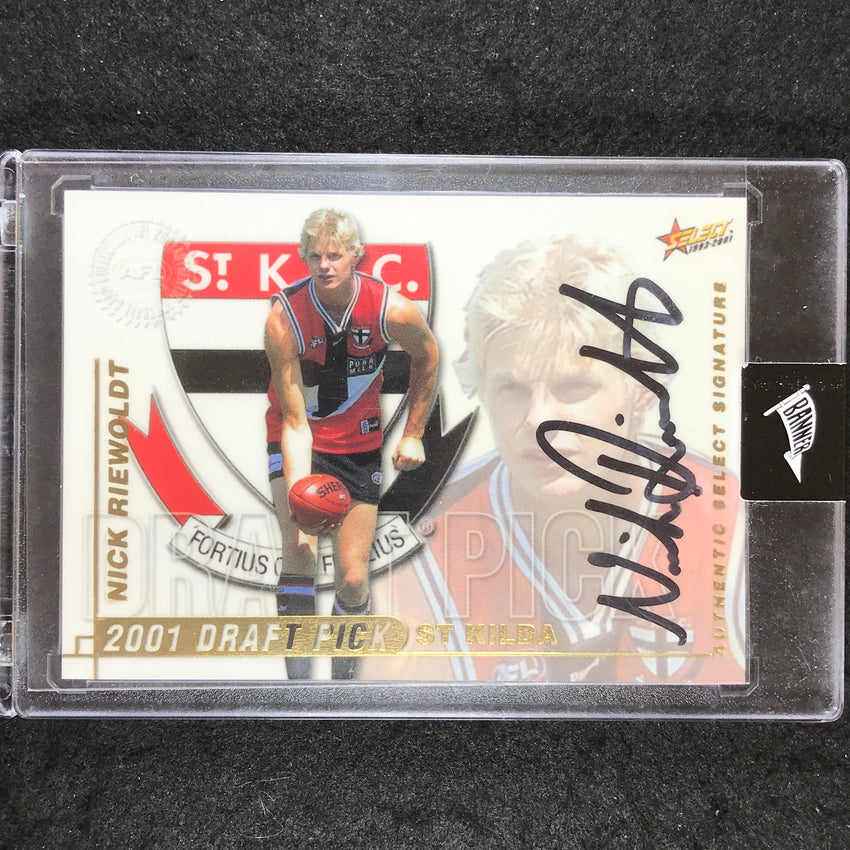 2001 Select AFL Authentic NICK RIEWOLDT Draft Pick Signature /770