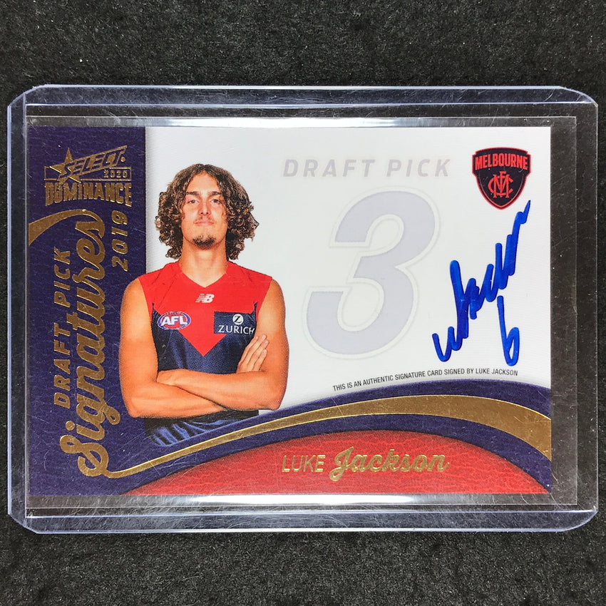 2020 Select AFL Dominance LUKE JACKSON Draft Pick Signature 47/175