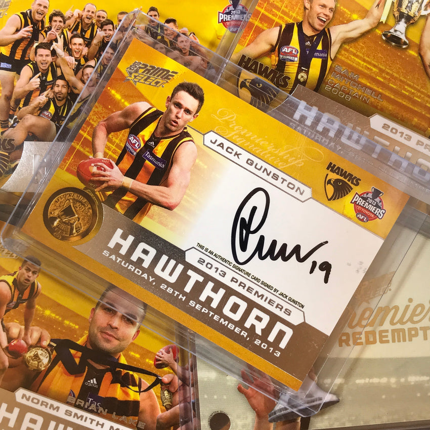 2013 Select AFL Prime PREMIERSHIP REDEMPTION Hawthorn Set GUNSTON Sig 445/450
