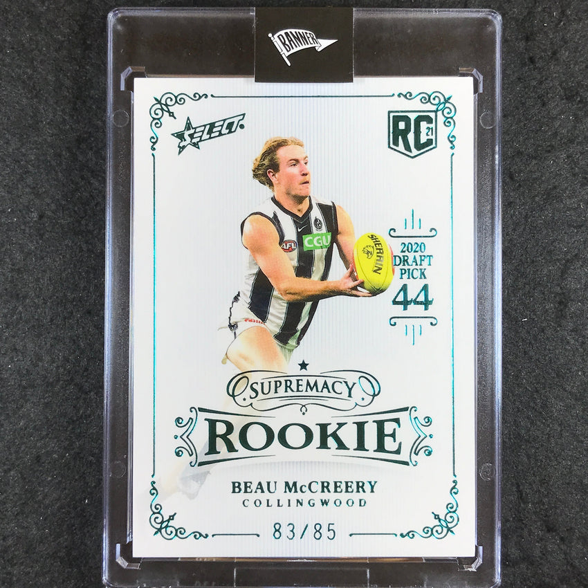 2021 Select AFL Supremacy BEAU MCCREERY Rookie Platinum Blue 83/85