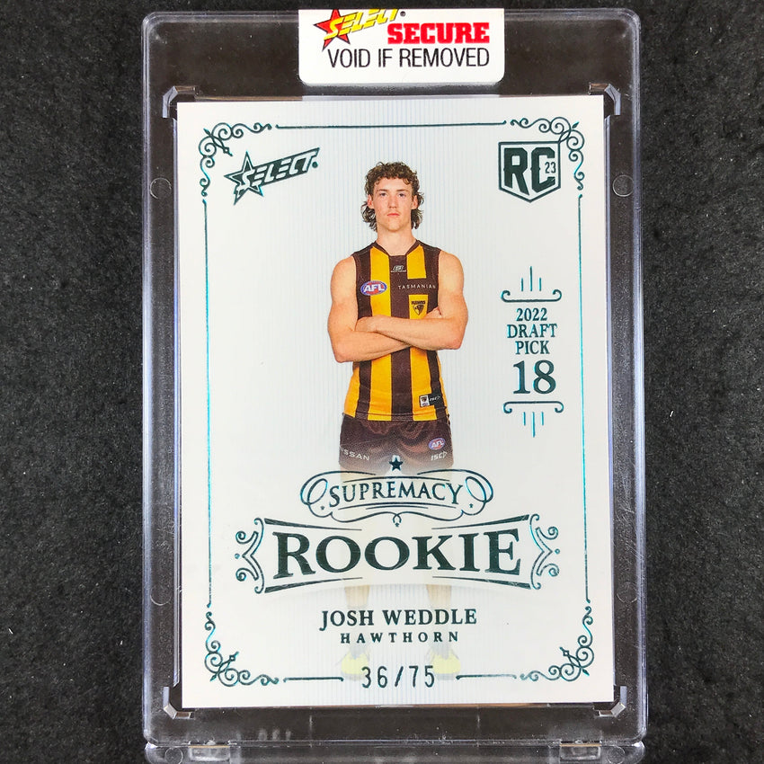 2023 Select AFL Supremacy Rookies JOSH WEDDLE Platinum Blue 36/75