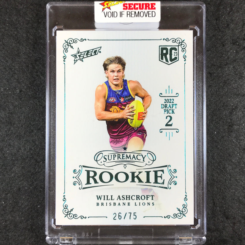 2023 Select AFL Supremacy Rookies WILL ASHCROFT Platinum Blue 26/75