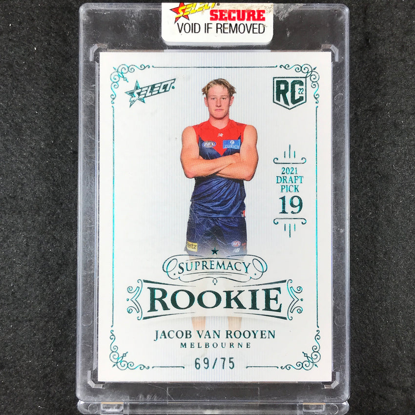 2022 Select AFL Supremacy Rookies JACOB VAN ROOYEN Platinum Blue 69/75