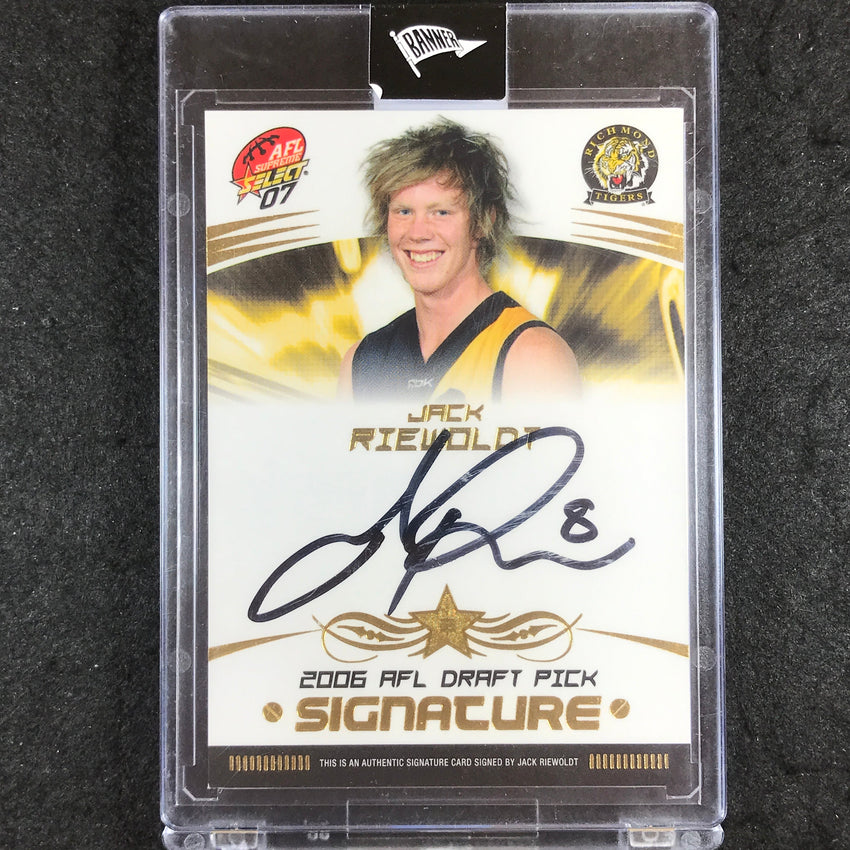 2007 Select AFL Supreme JACK RIEWOLDT Draft Pick Signature 37/450