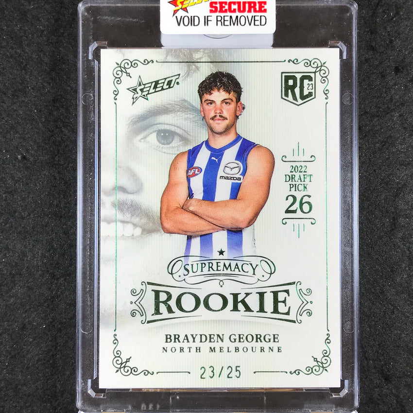 2023 Select AFL Supremacy Rookies BRAYDEN GEORGE Platinum Green 23/25