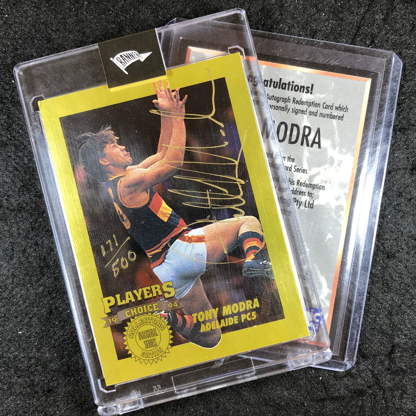 1994 AFLPA AFL Players Choice Inaugral Series TONY MODRA Techo-Etch Auto 171/500