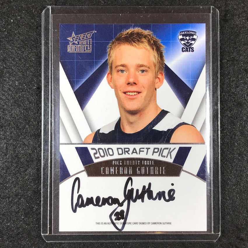 2011 Select AFL Infinity CAMERON GUTHRIE Draft Pick Signature 262/275