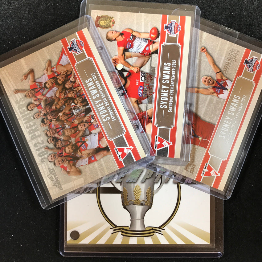 2012 Select AFL Eternity PREMIERSHIP REDEMPTION Sydney Set of 3 38/400