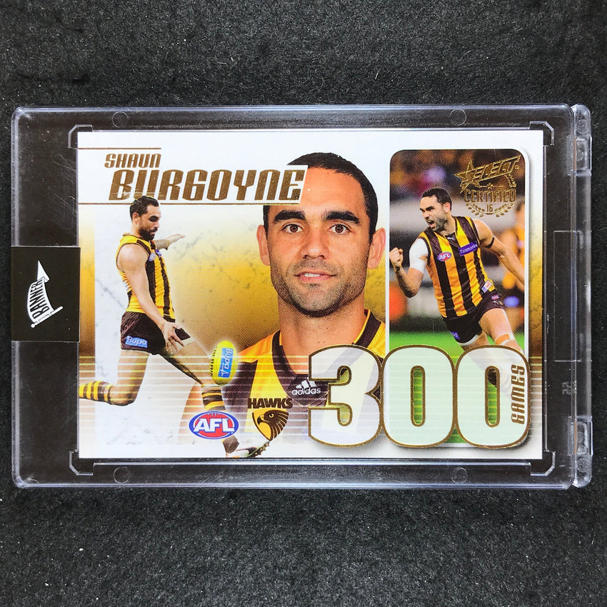 2016 Select AFL Certified SHAUN BURGOYNE 300 Games Case Card #178