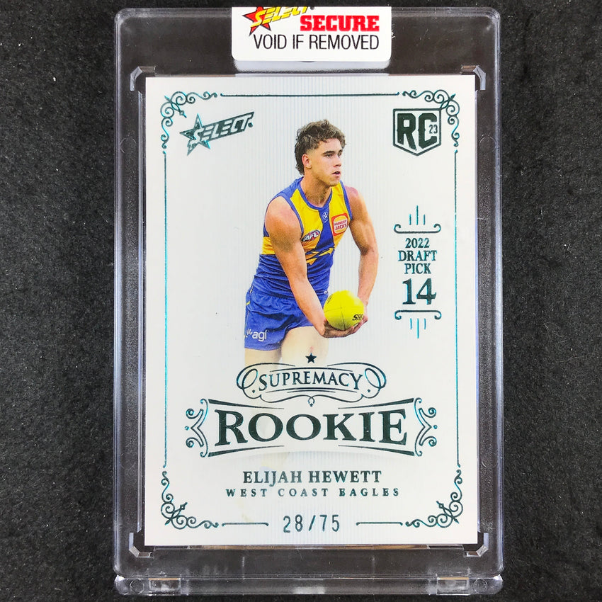 2023 Select AFL Supremacy Rookies ELIJAH HEWETT Platinum Blue 28/75