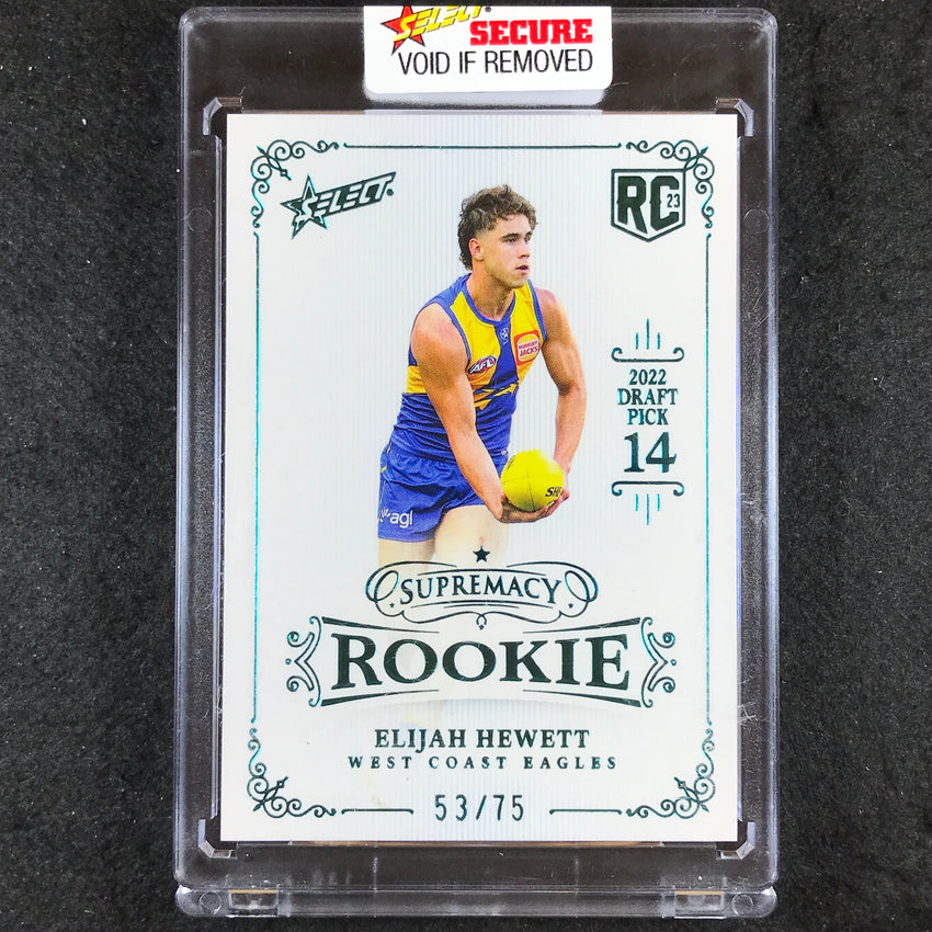 2023 Select AFL Supremacy Rookies ELIJAH HEWETT Platinum Blue 53/75