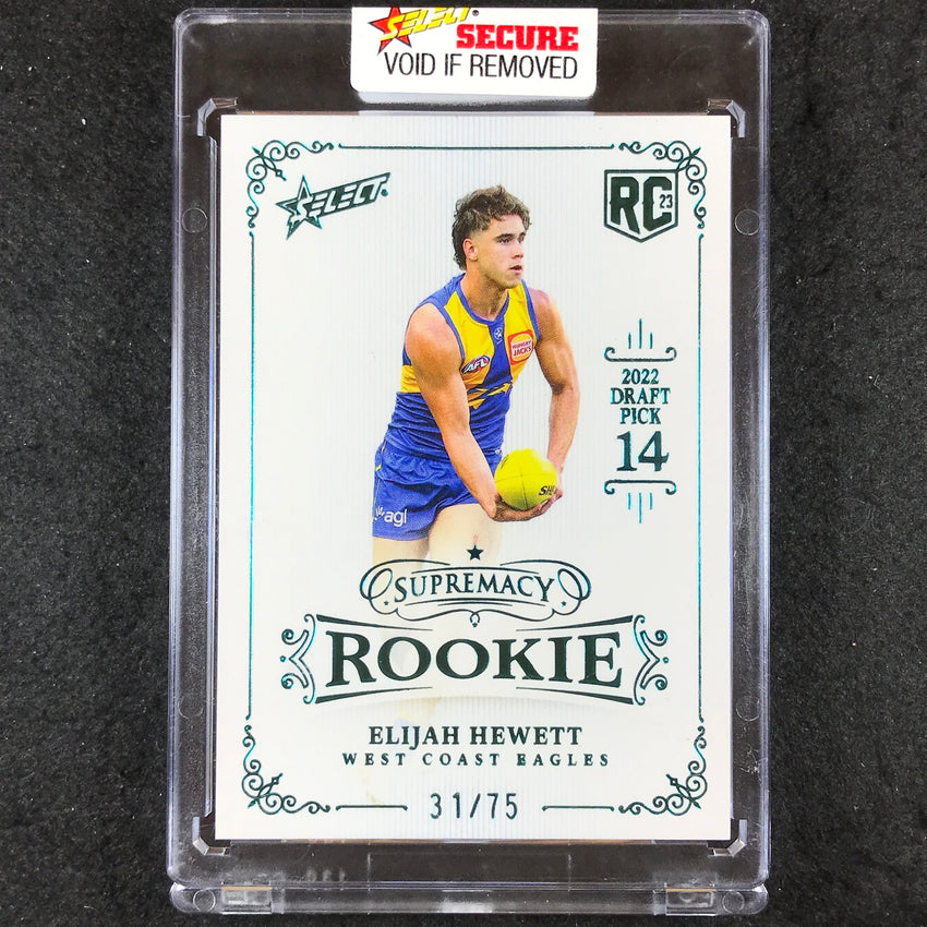 2023 Select AFL Supremacy Rookies ELIJAH HEWETT Platinum Blue 31/75