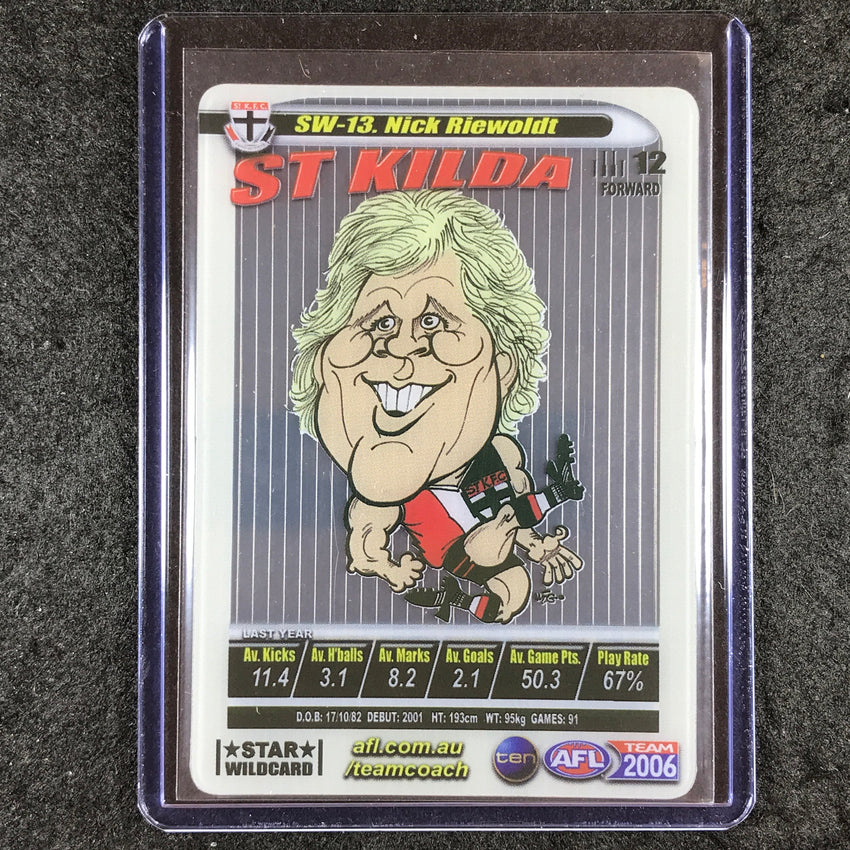 2006 Teamcoach AFL NICK RIEWOLDT Star Wildcard SW-13