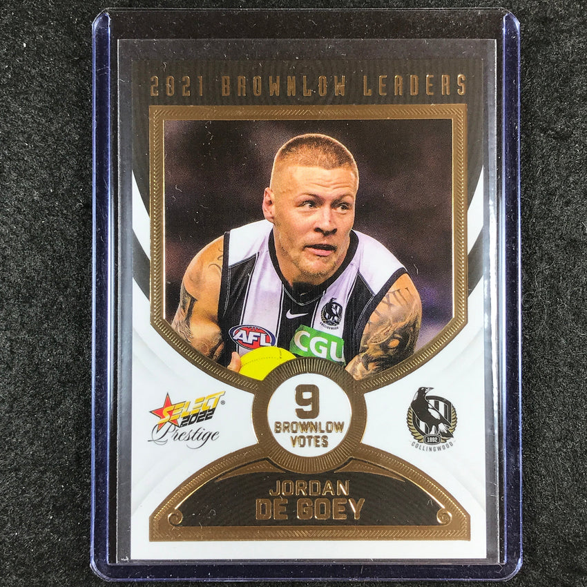 2022 Select AFL Prestige JORDAN DE GOEY 2021 Brownlow Leaders 44/80