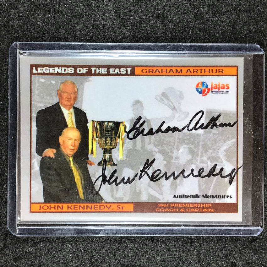 2014 AFL Jajas Collectables GRAHAM ARTHUR JOHN KENNEDY SR Dual Signature 24/100