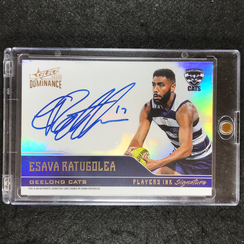 2020 Select AFL Dominance ESAVA RATUGOLEA Players Ink Signature 001/175