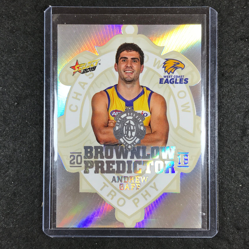 2019 Select AFL Footy Stars ANDREW GAFF Brownlow Predictor Platinum 005/45