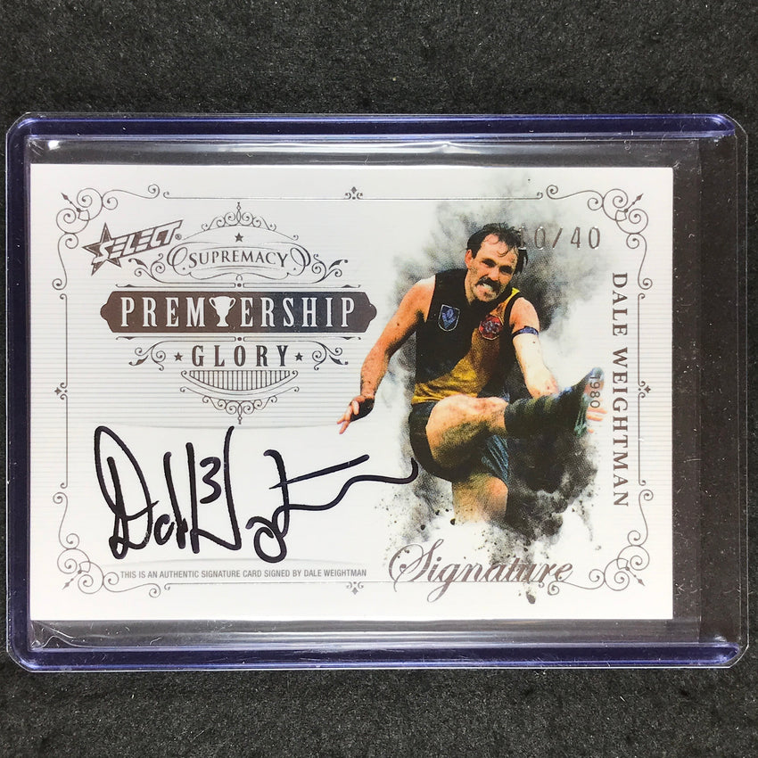 2019 Select AFL Supremacy DALE WEIGHTMAN Premiership Glory Signature 10/40