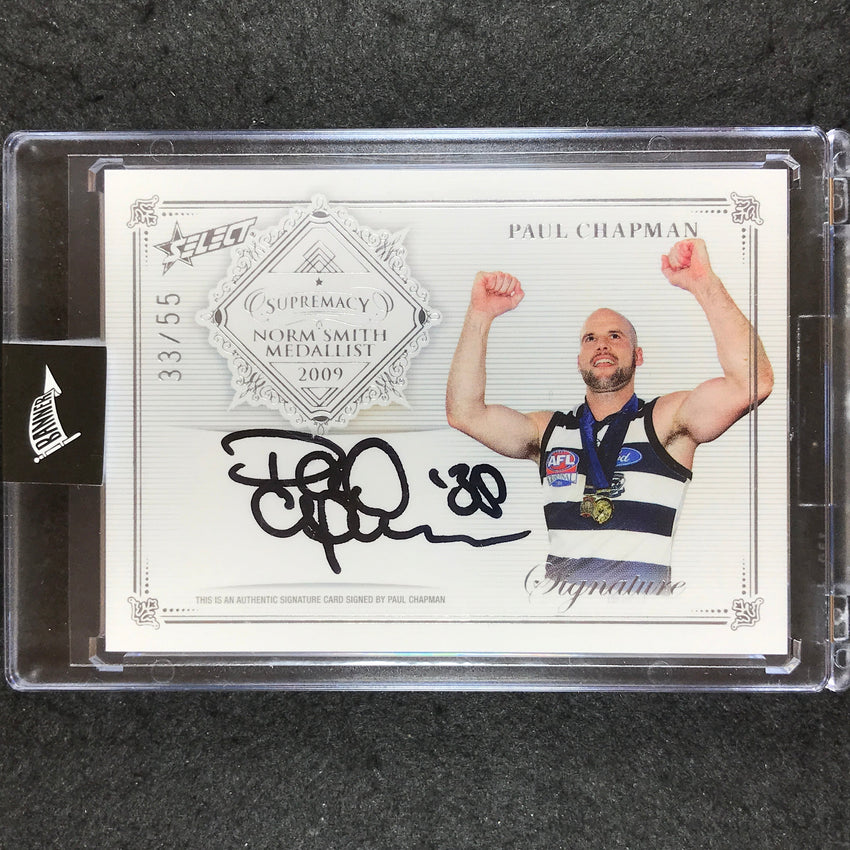 2019 Select AFL Supremacy PAUL CHAPMAN Norm Smith Medal Signature 33/55