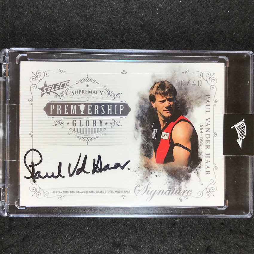 2019 Select AFL Supremacy PAUL VANDER HAAR Premiership Glory Signature 10/40