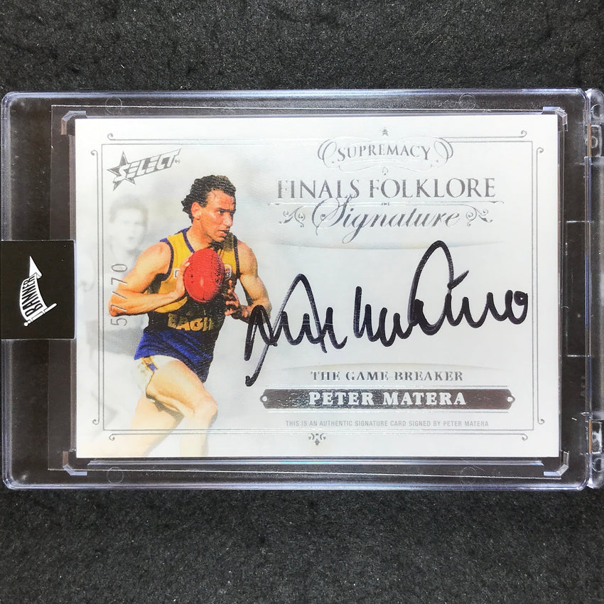 2019 Select AFL Supremacy PETER MATERA Finals Folklore Signature 57/70