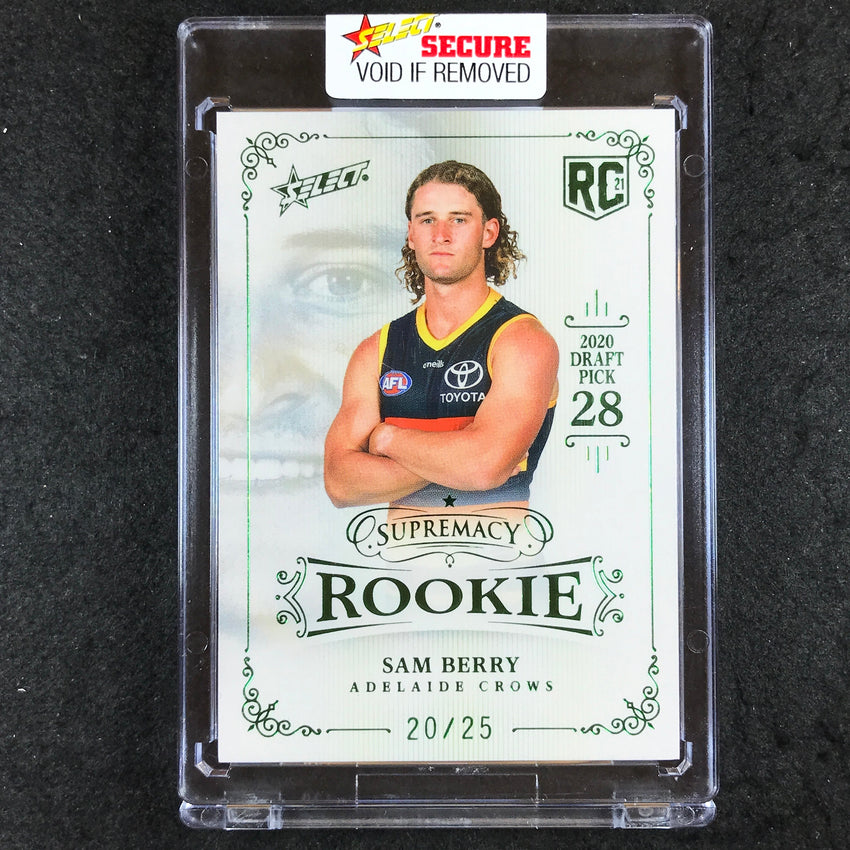 2021 Select AFL Supremacy Rookie SAM BERRY Platinum Green 20/25