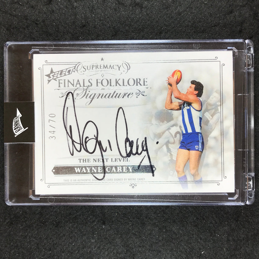 2019 Select AFL Supremacy WAYNE CAREY Finals Folklore Signature 34/70