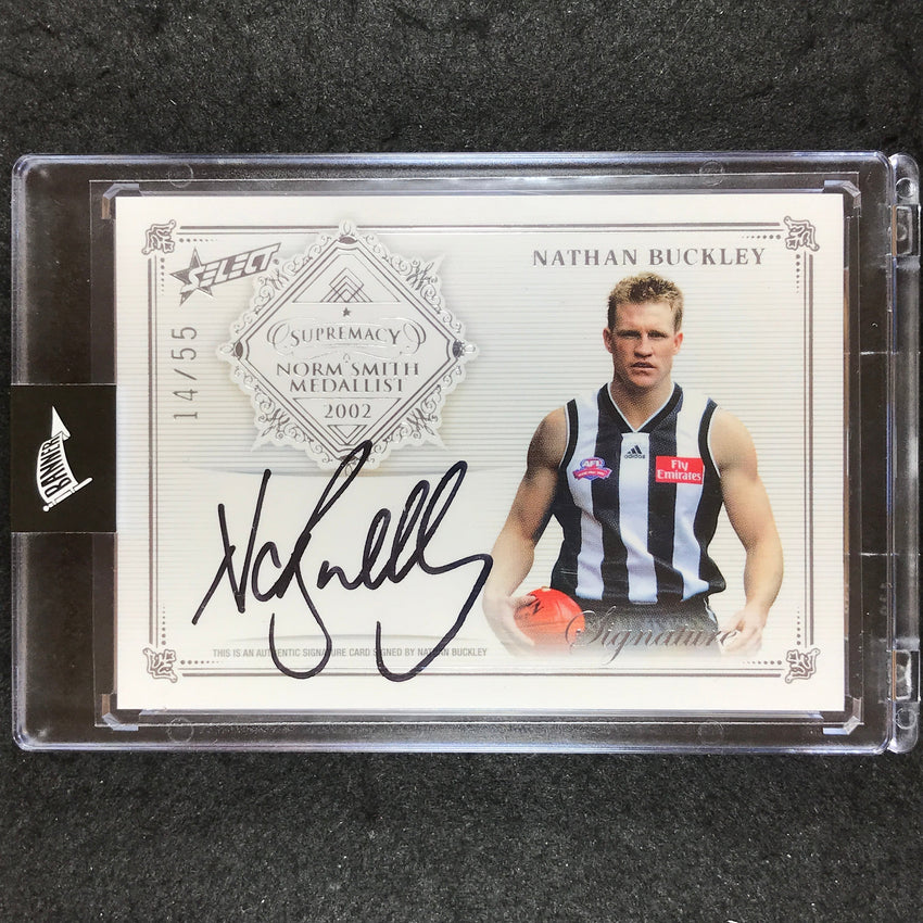 2019 Select AFL Supremacy NATHAN BUCKLEY Norm Smith Medal Signature 14/55