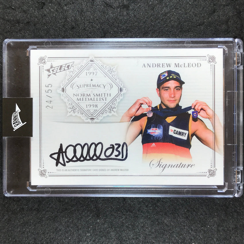 2019 Select AFL Supremacy ANDREW MCLEOD Norm Smith Medal Signature 24/55