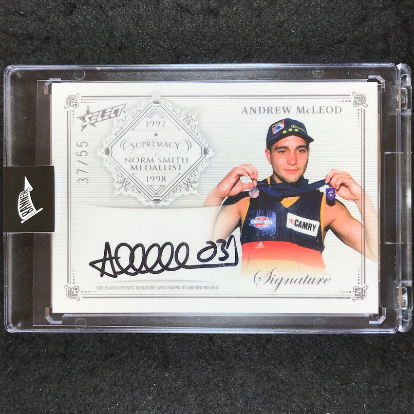 2019 Select AFL Supremacy ANDREW MCLEOD Norm Smith Medal Signature 37/55