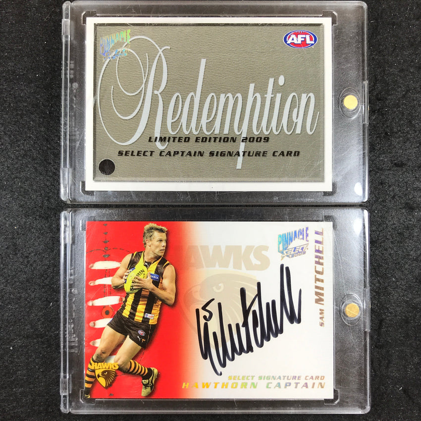 2009 Select AFL Pinnacle SAM MITCHELL Captain Signature Card - Hawthorn 35/60