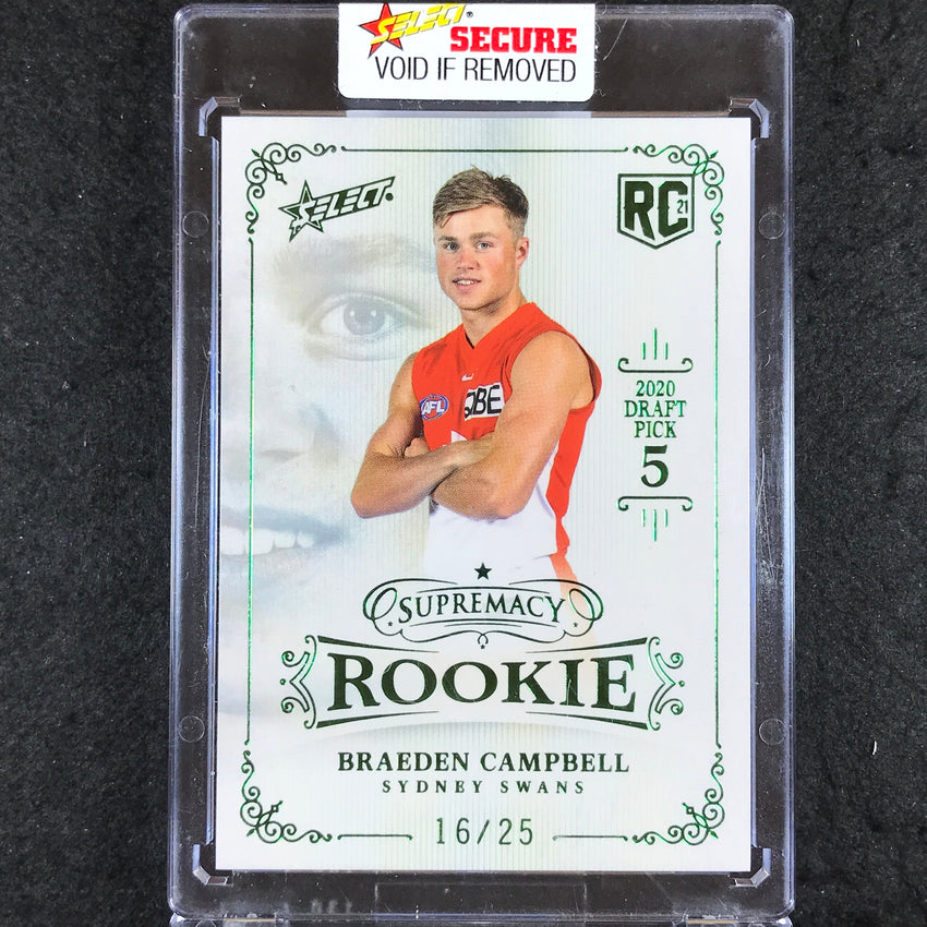 2021 Select AFL Supremacy Rookie BRAYDEN CAMPBELL Platinum Green 16/25