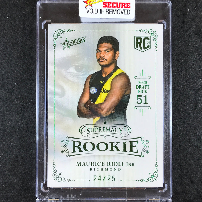 2021 Select AFL Supremacy Rookie MAURICE RIOLI Platinum Green 24/25
