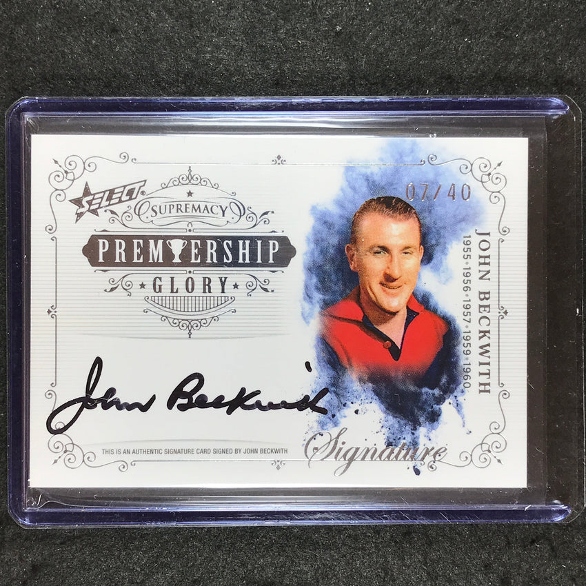 2021 Select AFL Supremacy JOHN BECKWITH Premiership Glory Signature 07/40