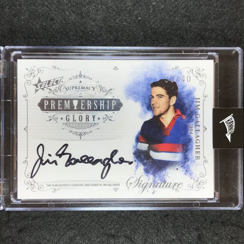 2019 Select AFL Supremacy JIM GALLAGHER Premiership Glory Signature 35/40