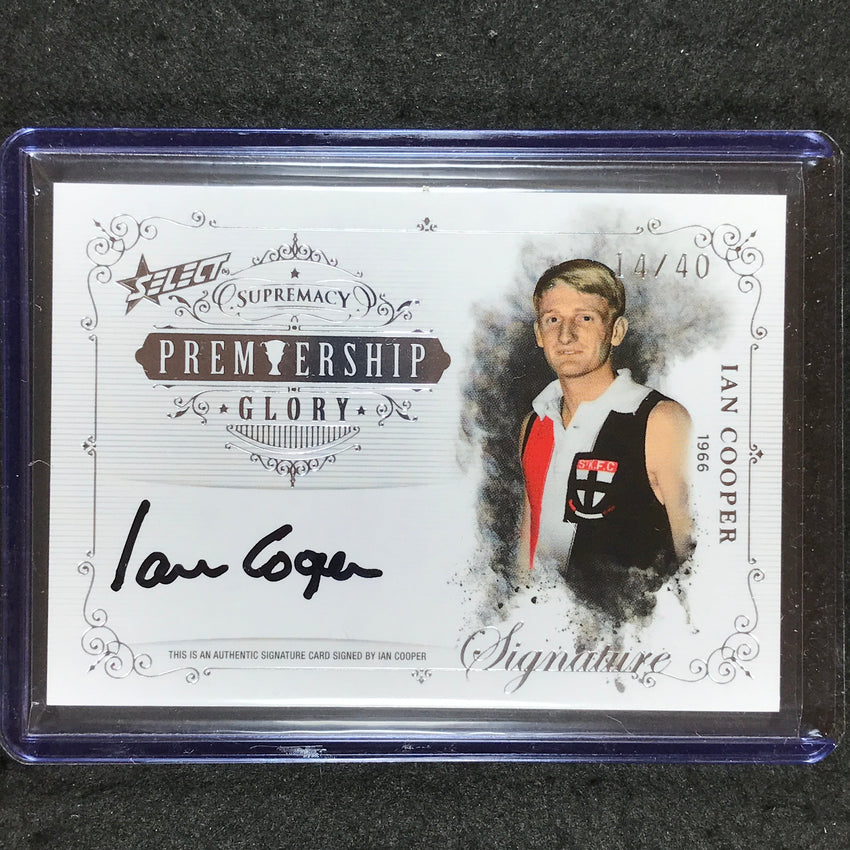 2019 Select AFL Supremacy IAN COOPER Premiership Glory Signature 14/40