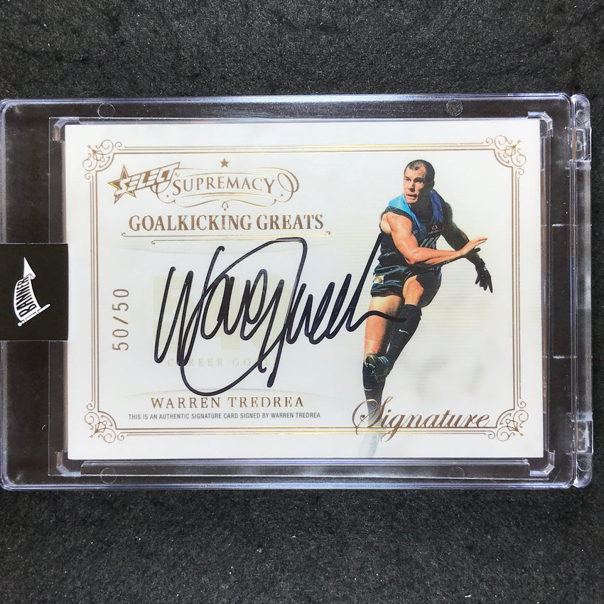 2021 Select AFL Supremacy WARREN TREDREA Goalkicking Greats Signature 50/50
