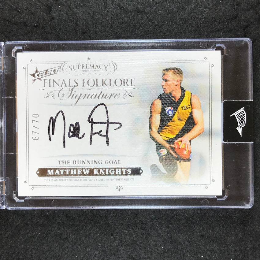 2019 Select AFL Supremacy MATTHEW KNIGHTS Finals Folklore Signature 67/70