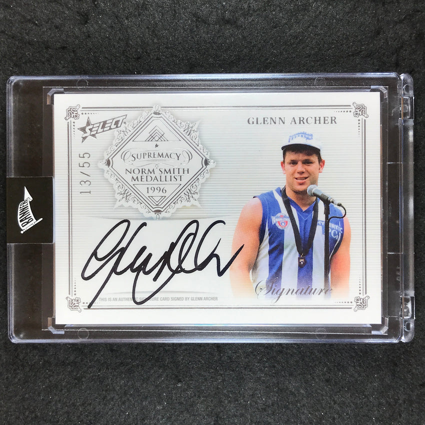 2019 Select AFL Supremacy GLENN ARCHER Norm Smith Medal Signature 13/55