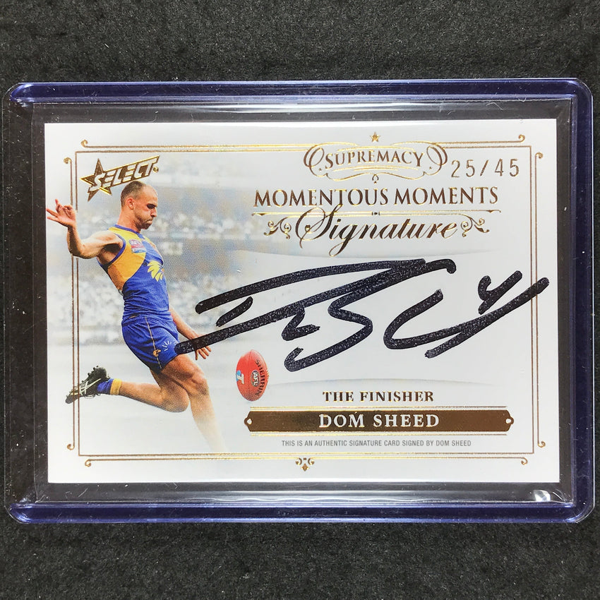 2021 Select AFL Supremacy DOM SHEED Momentous Moments Signature 25/45