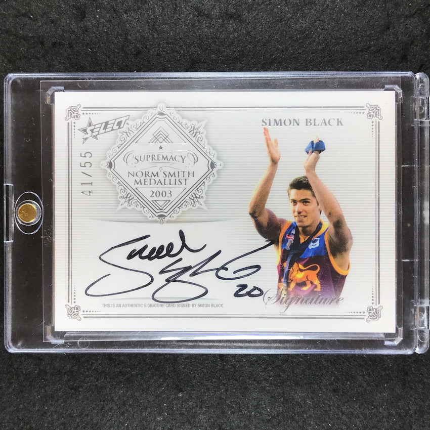 2019 Select AFL Supremacy SIMON BLACK Norm Smith Medal Signature 41/55