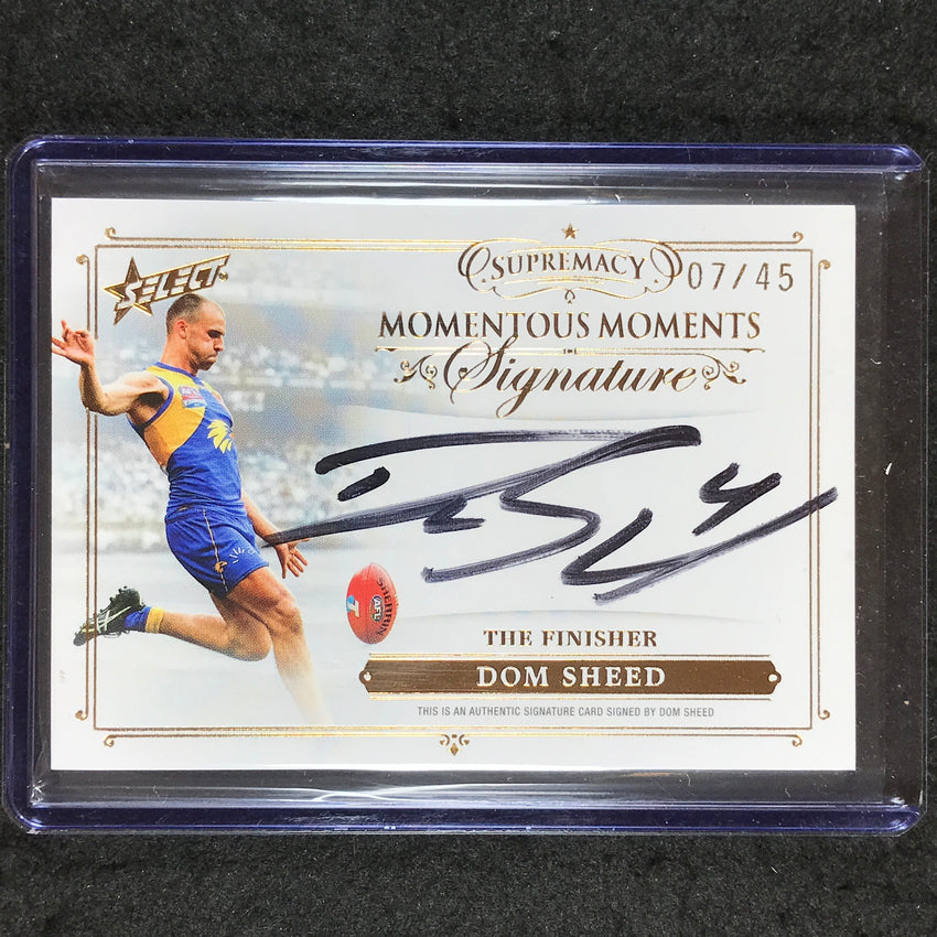 2021 Select AFL Supremacy DOM SHEED Momentous Moments Signature 07/45