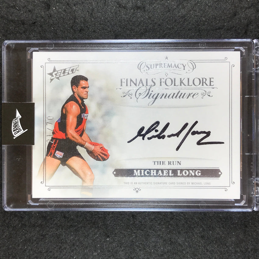 2019 Select AFL Supremacy MICHAEL LONG Finals Folklore Signature 21/70