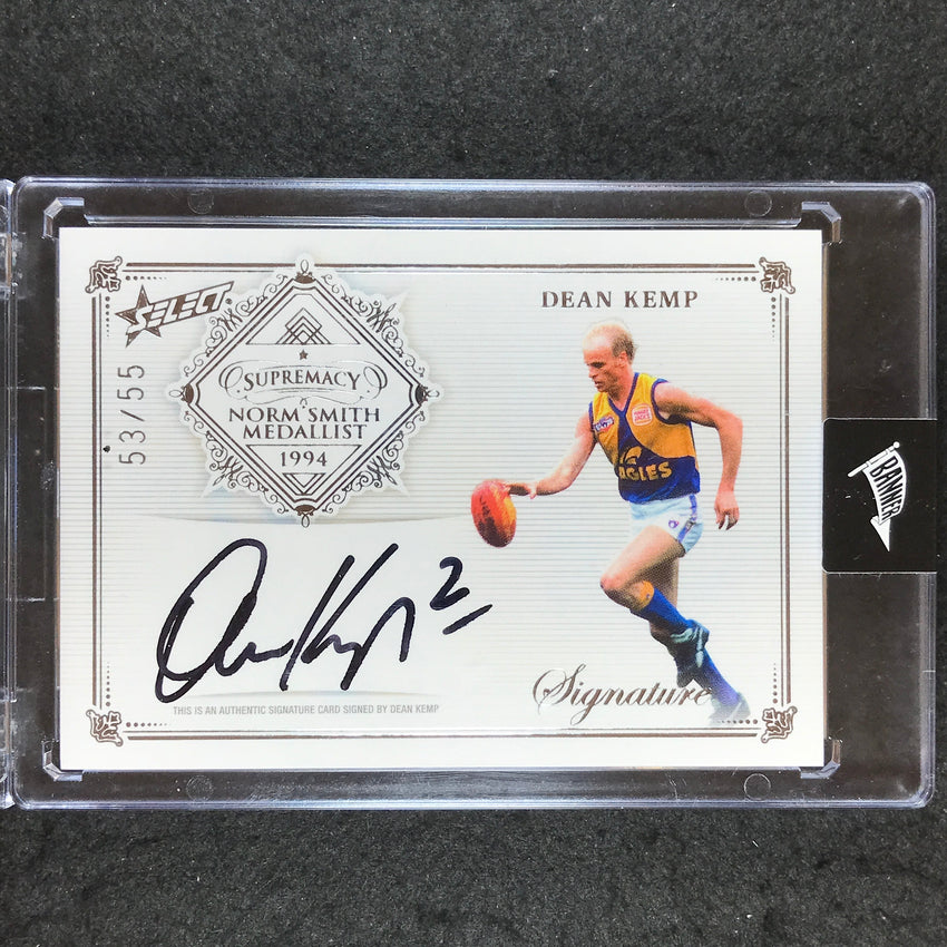 2019 Select AFL Supremacy DEAN KEMP Norm Smith Medal Signature 53/55