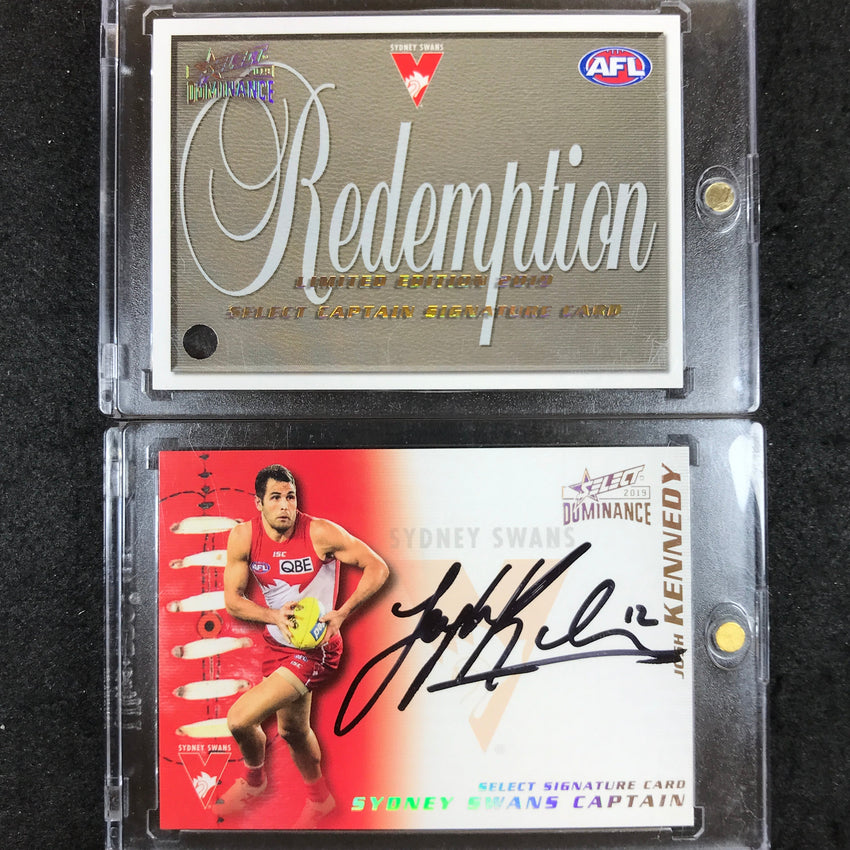 2019 Select AFL Dominance JOSH KENNEDY Captain Signature Card - Sydney 21/50