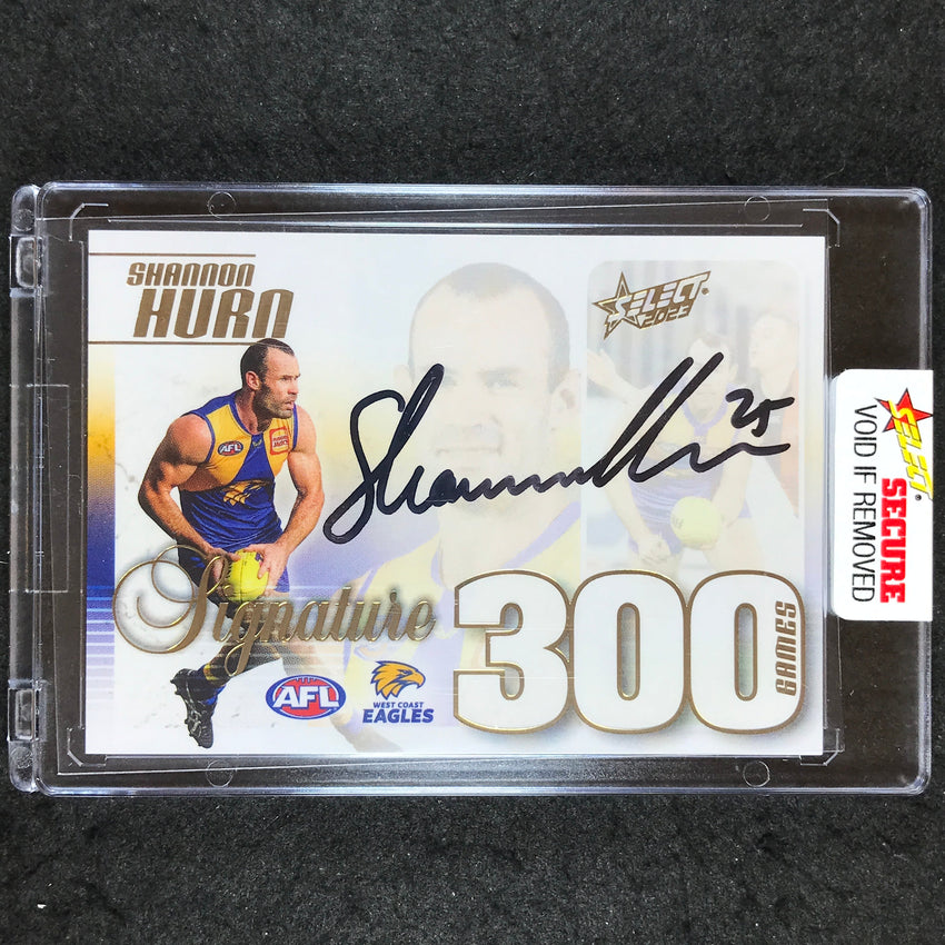 2023 Select AFL Footy Stars SHANNON HURN 300 Games Case Card Signature 42/50