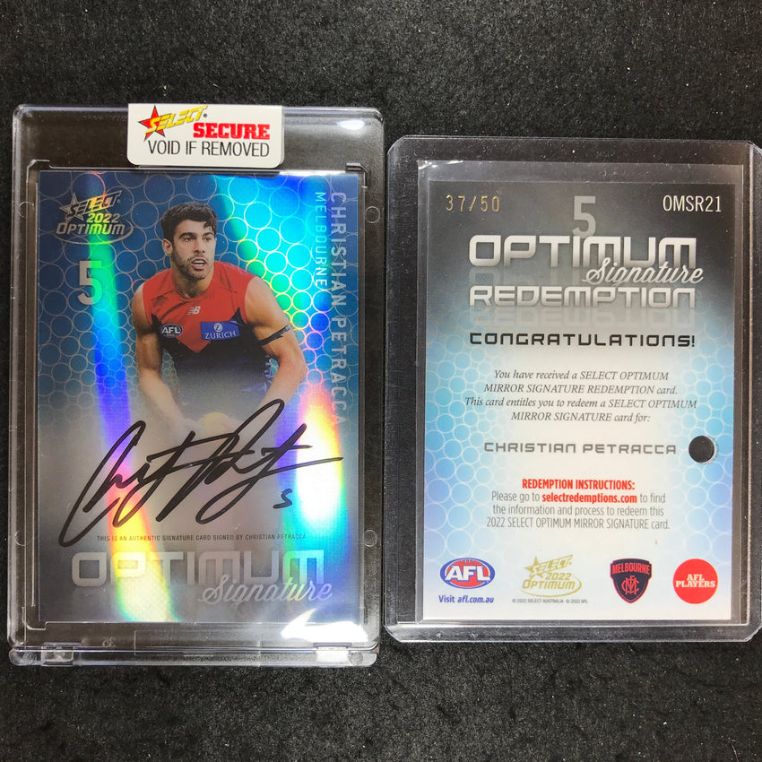 2022 Select AFL Optimum CHRISTIAN PETRACCA Mirror Signature 37/50