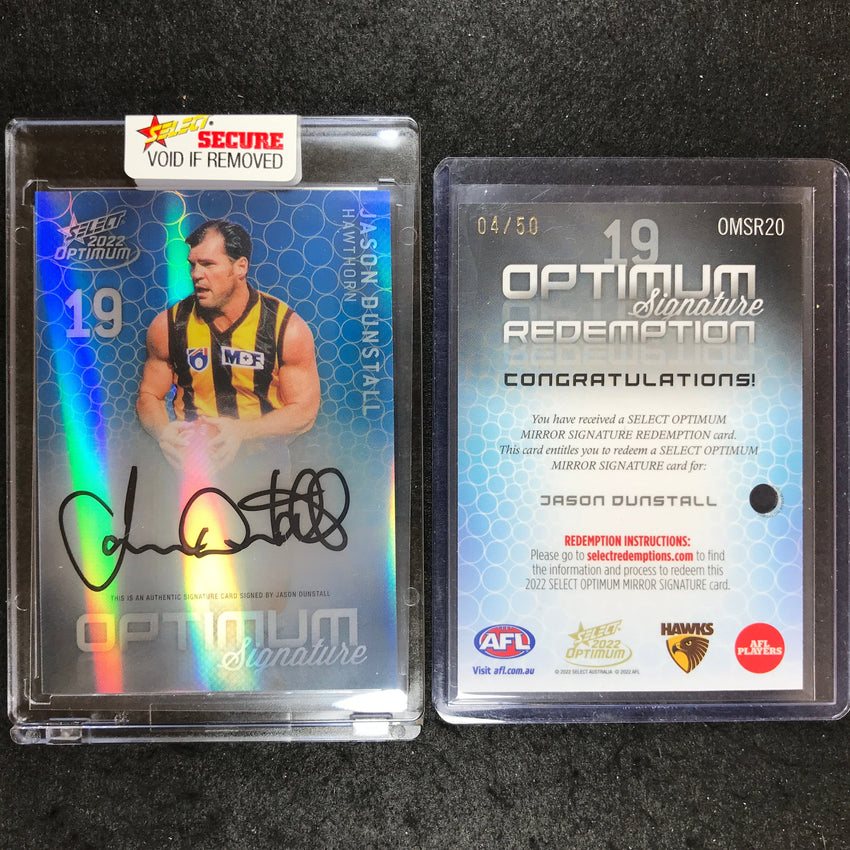 2022 Select AFL Optimum JASON DUNSTALL Mirror Signature 04/50