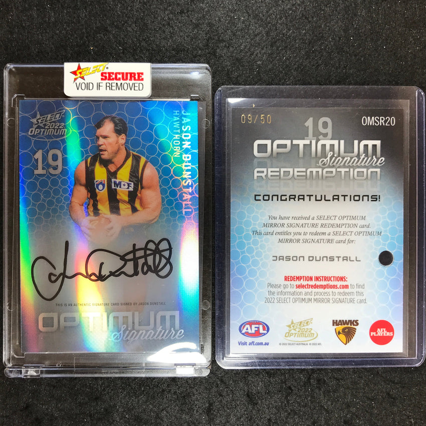 2022 Select AFL Optimum JASON DUNSTALL Mirror Signature 09/50