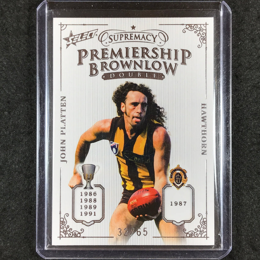 2019 Select AFL Supremacy JOHN PLATTEN Premiership Brownlow Double 32/65